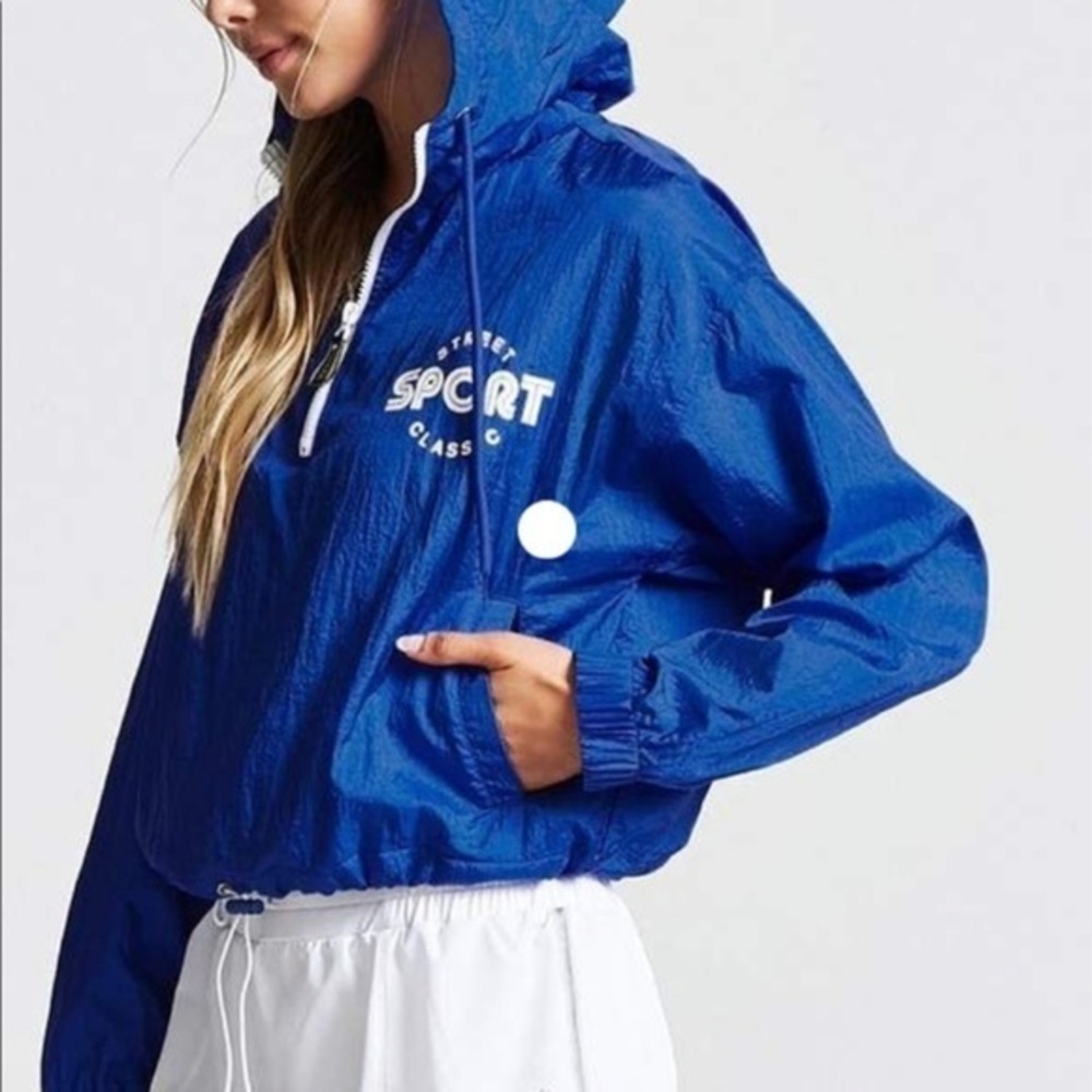 Forever 21 total sport blue cropped windbr…
